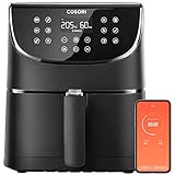 COSORI Freidora de Aire Inteligente 5,5L con-Wifi Air Fryer 1700W, Tecnología Rapid Air,...