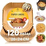 EveryKip Original® Papel Premium Para Freidora de Aire Extra Grueso 120 Piezas[20-24CM],...