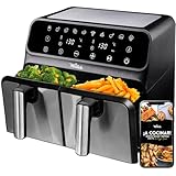 La Moustache - Freidora de Aire sin Aceite 8L, E-Book con más de 50 Recetas, Air Fryer...
