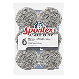 Spontex Estropajos de acero inoxidable, 6 unidades