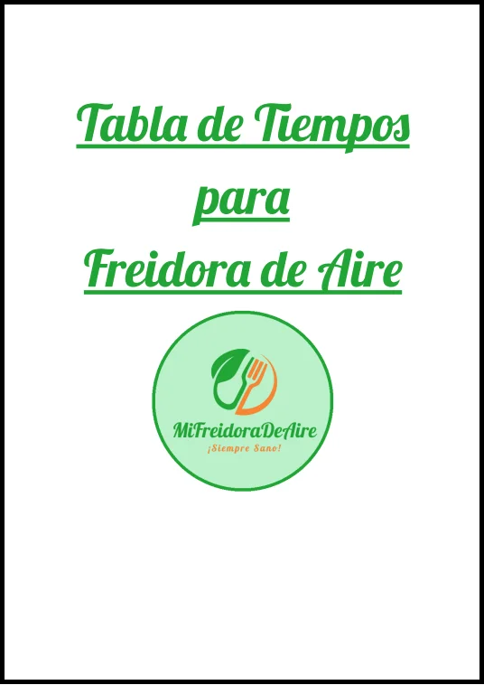 tabla de tiempos freidora de aire pdf